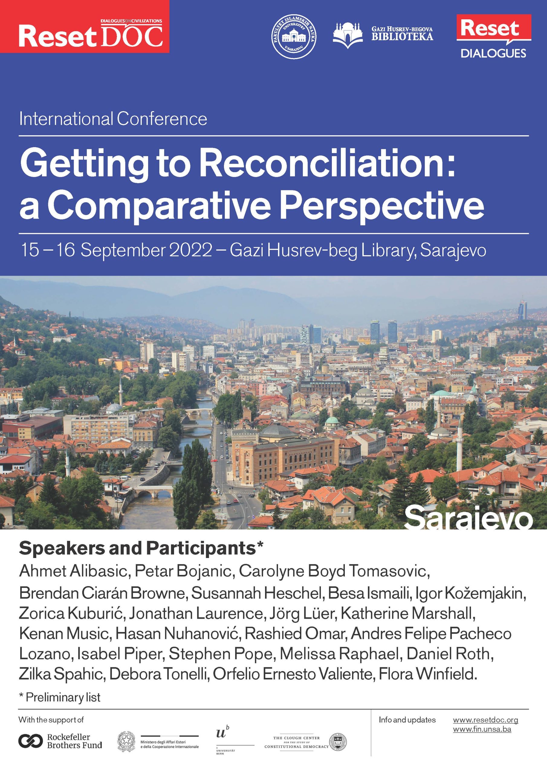 International Conference: “Getting to Reconciliation: a Comparative Perspective”