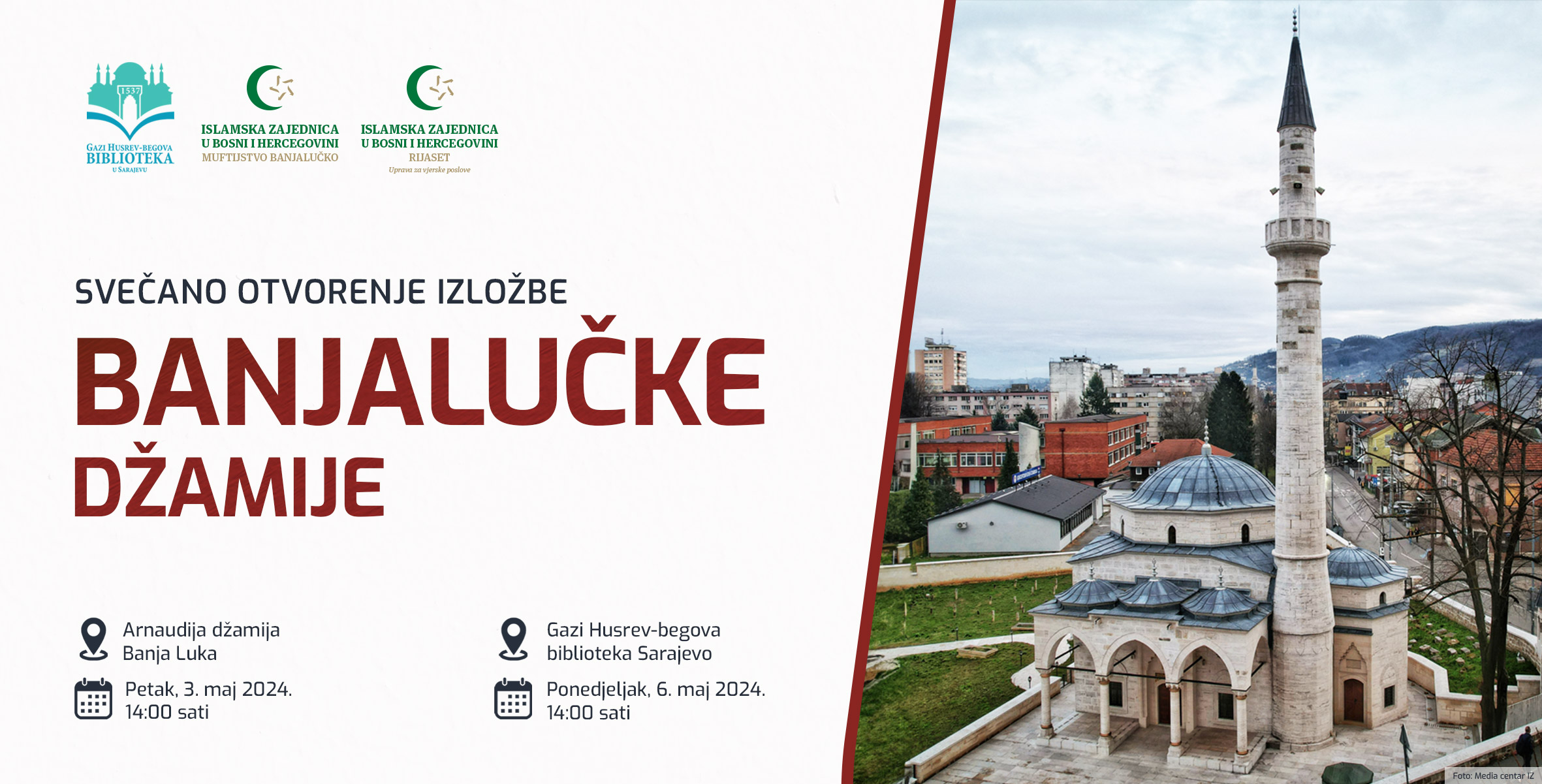U susret obilježavanju 7. maja – Dana džamija Izložba „Banjalučke džamije“